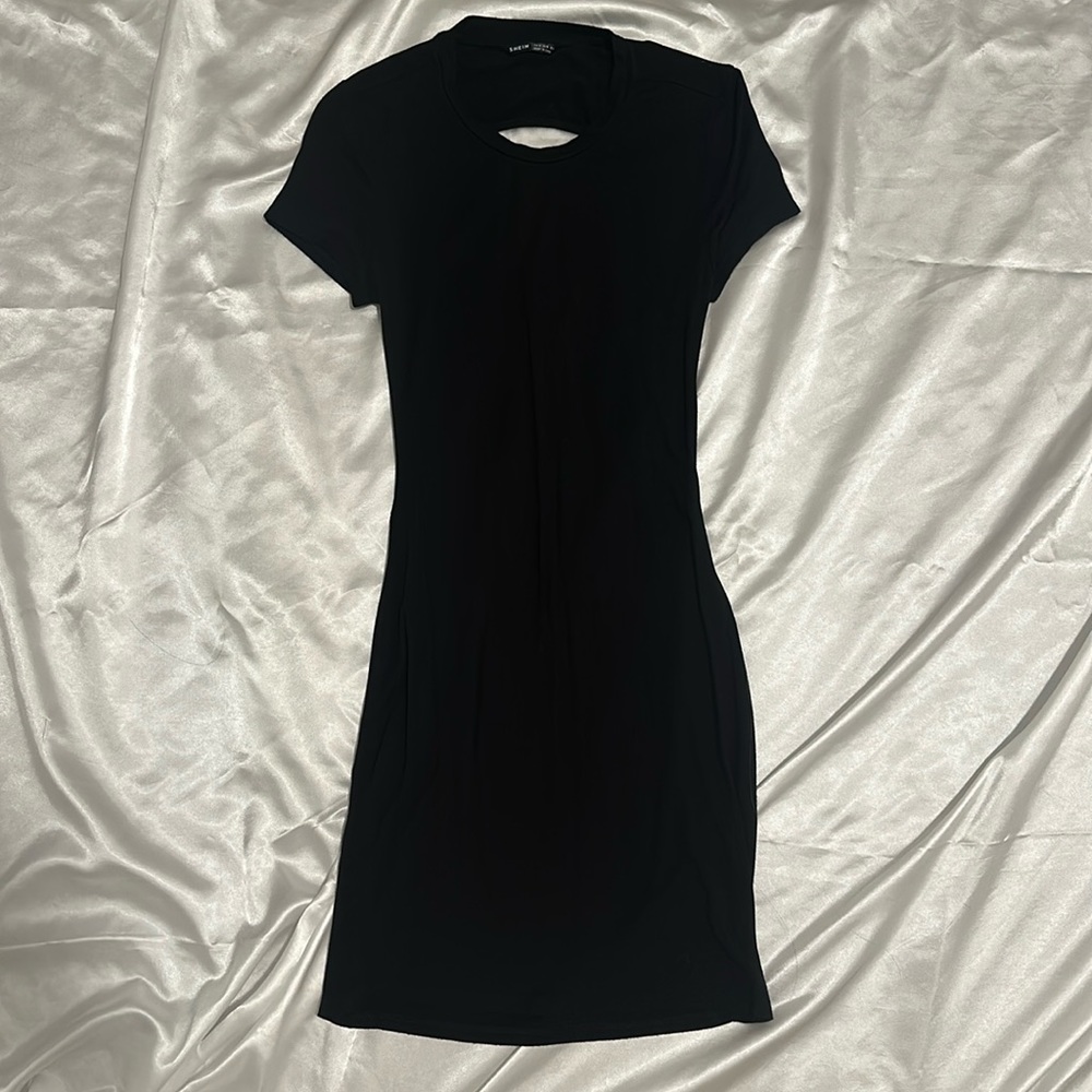 Sexy Black mini dress open back